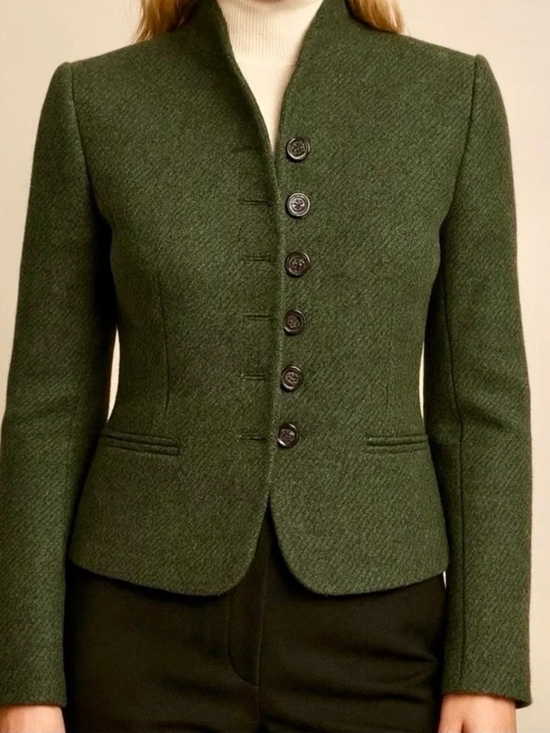 Ralph Lauren Sweaters - Vintage Ralph Lauren Lauren Dark Forest Green Textured Jacket